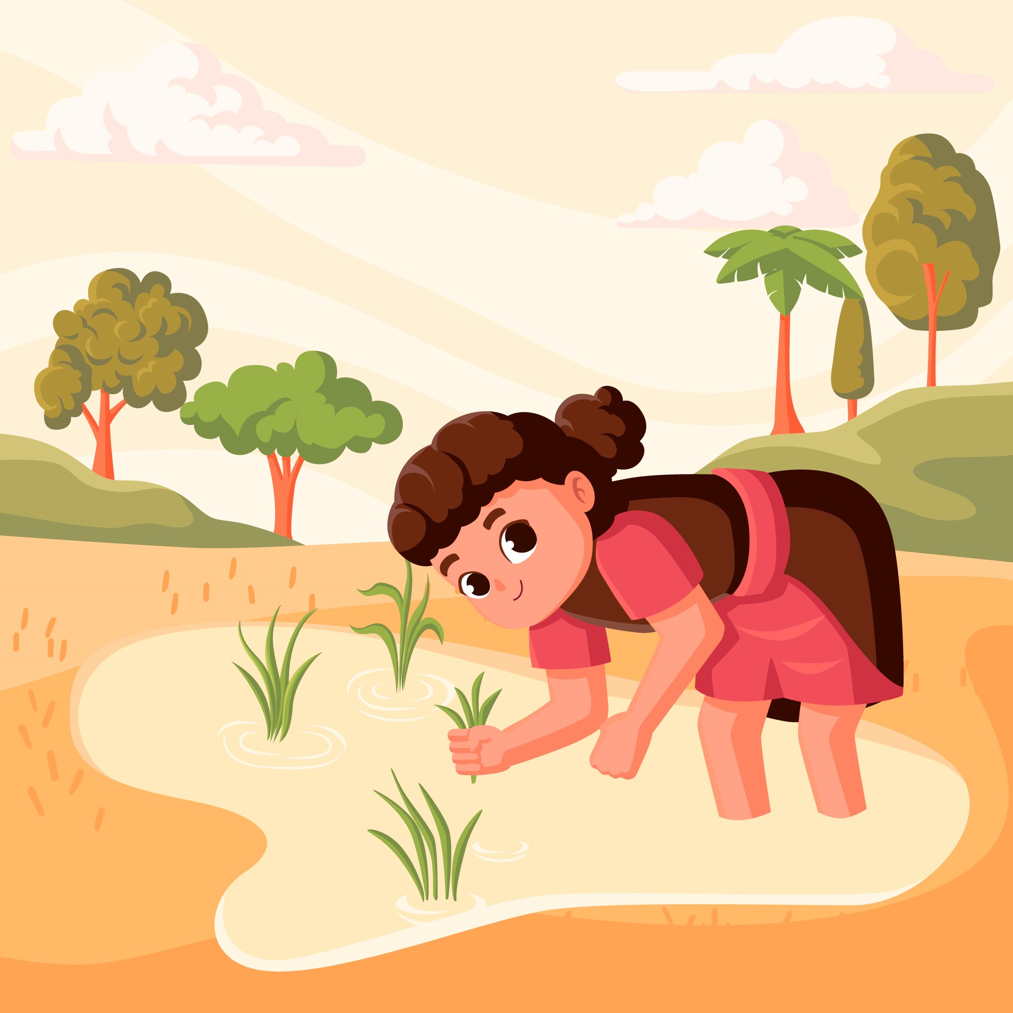 여성 농업인이 밭에서 일하는 모습