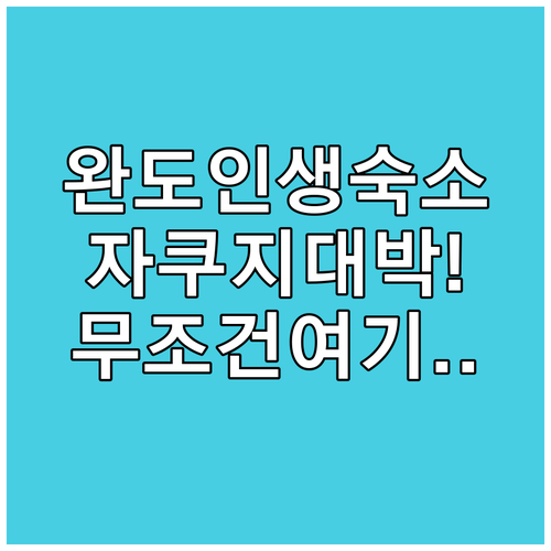 완도 여행 인생 숙소 찾기 개별 자쿠..