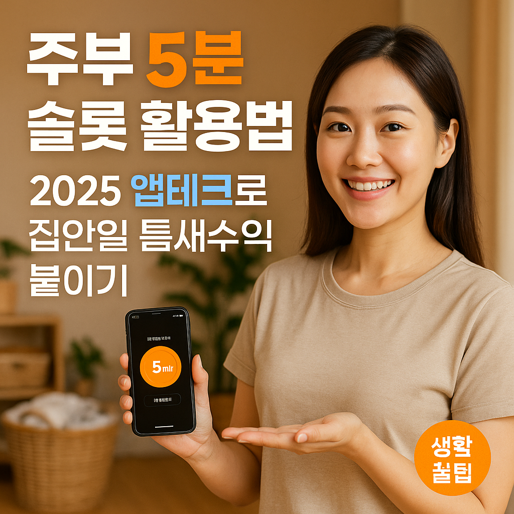 주부 5분 슬롯 활용법 ｜ 2025 앱테크로 집안일 틈새수익 붙이기