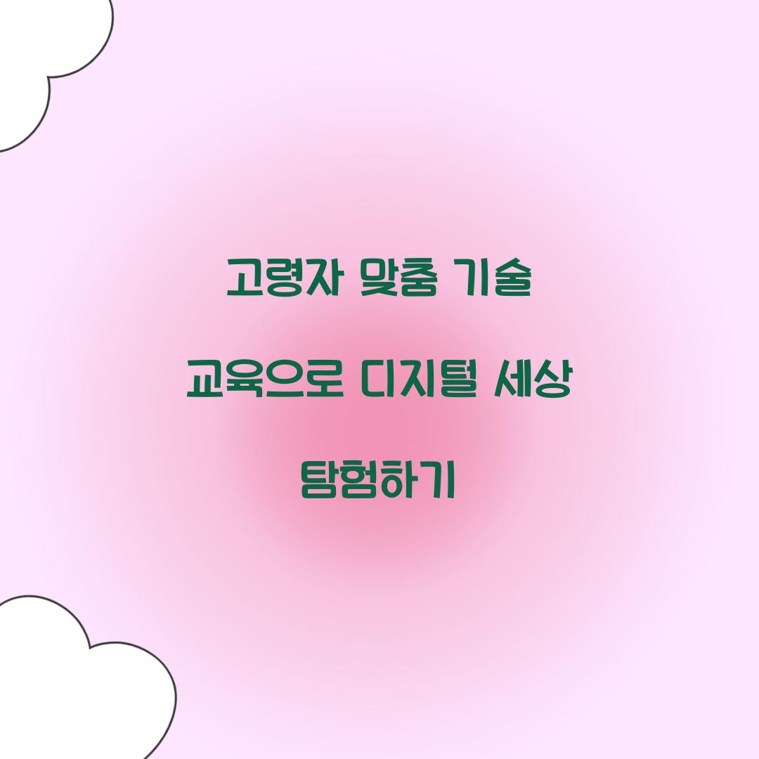 고령자 맞춤 기술 교육