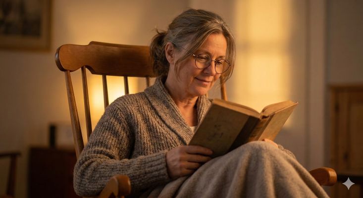 나노바나나가 그린 책읽는 중년여성