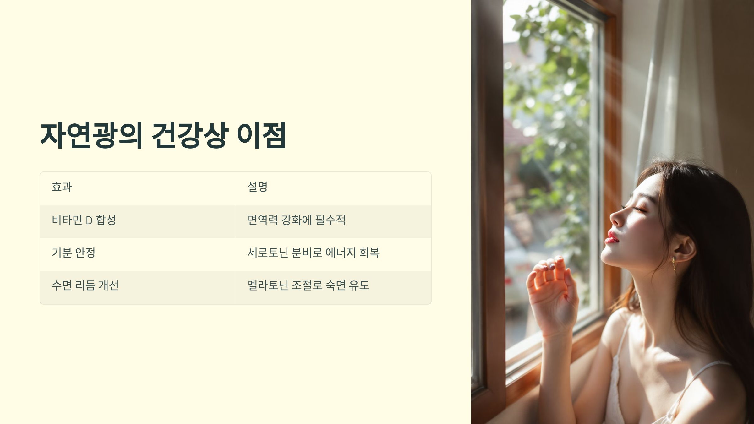 자연광의 건강상 이점