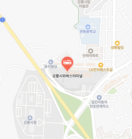 강릉시외버스터미널 위치 지도