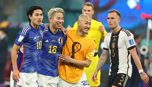 카타르 월드컵 일본 대표팀 경기 장면입니다