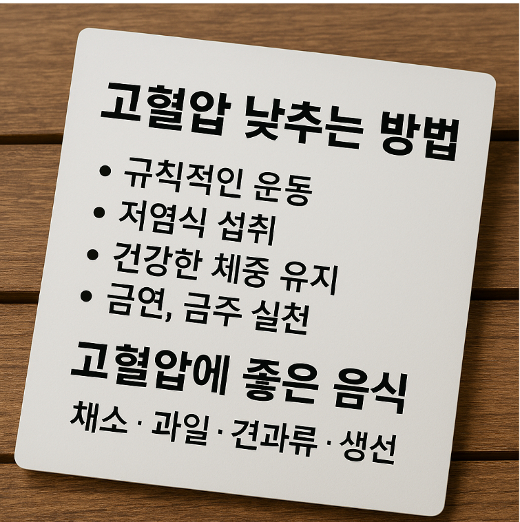 고혈압 낮추는 방법