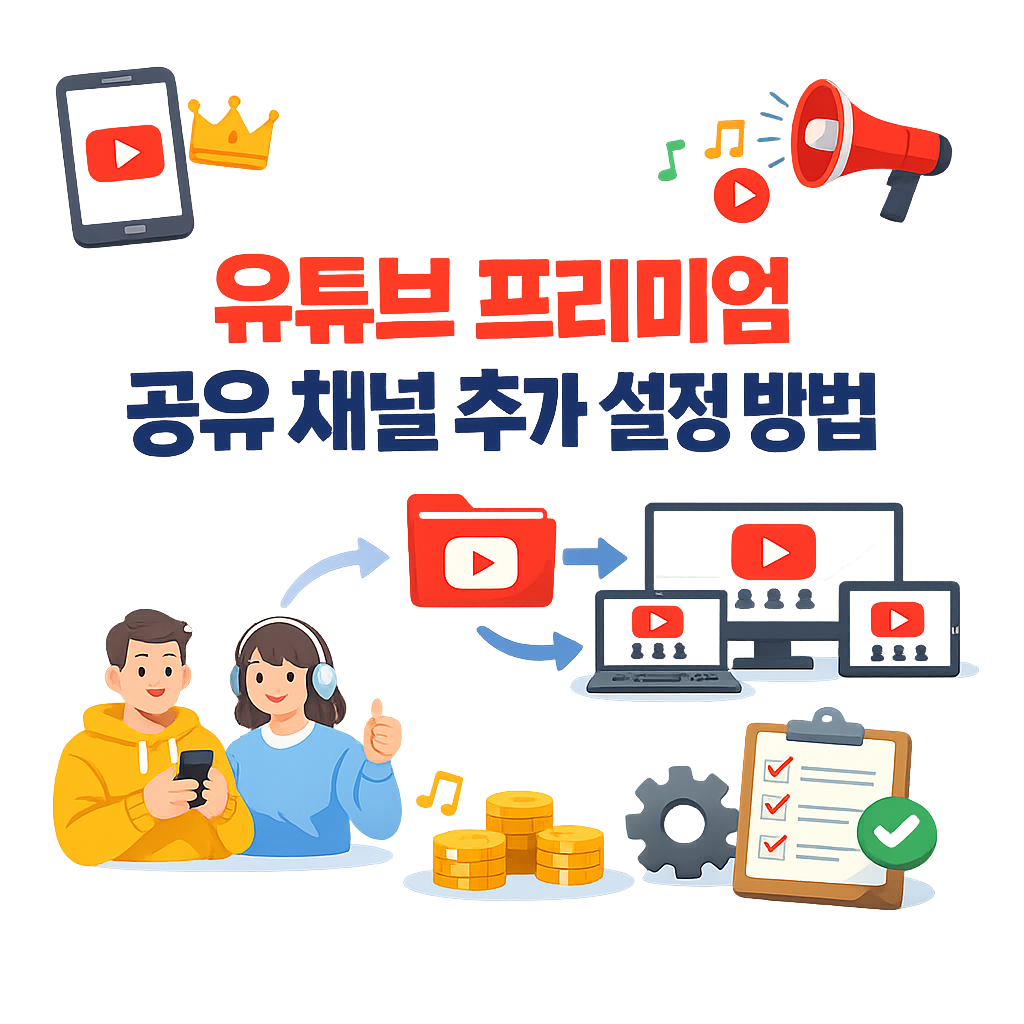 유튜브 프리미엄 공유 채널 추가 설정 방법