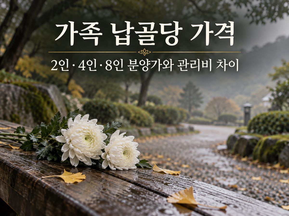 가족 납골당 가격, 2인&middot;4인&middot;8인 분양가와 관리비 차이