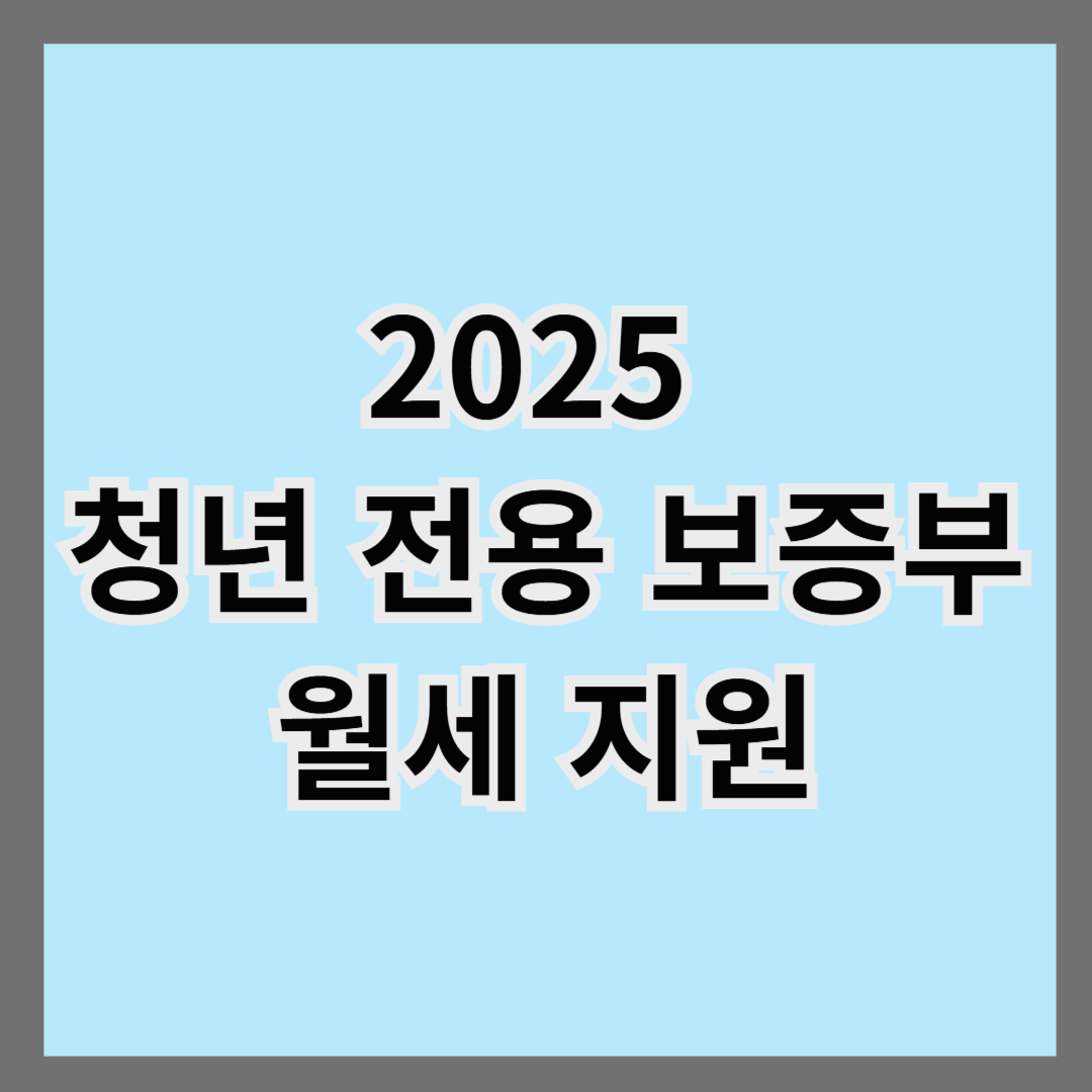 2025 청년 전용 보증부 월세 지원