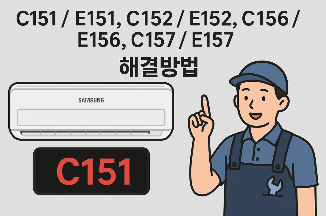 삼성에어컨 에러코드 C151 / E151, C152 / E152, C156 / E156, C157 / E157 해결방법
