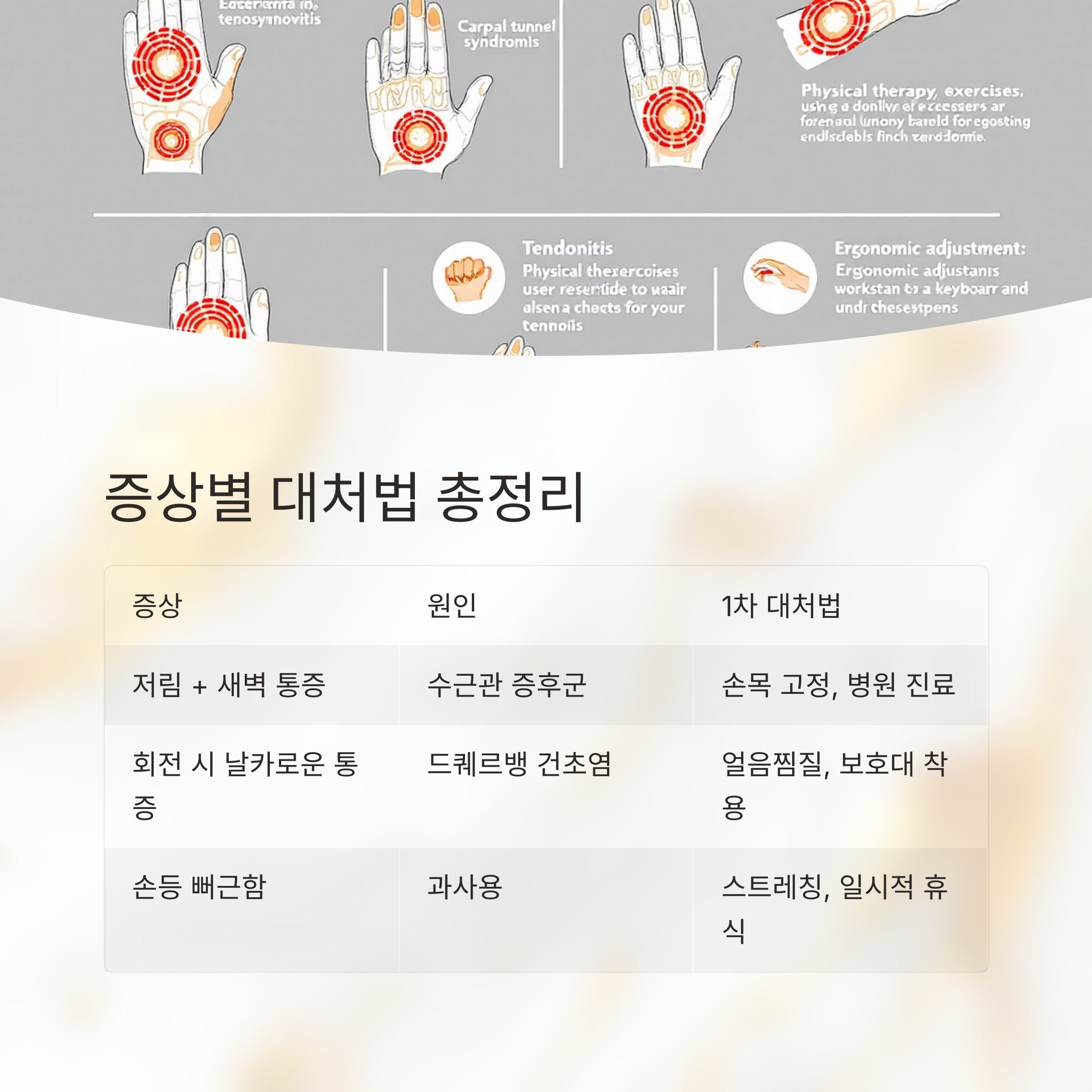 손목 통증의 주요 원인과 해결 방법 정리