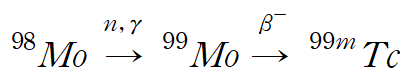 Tc-99m 반응식