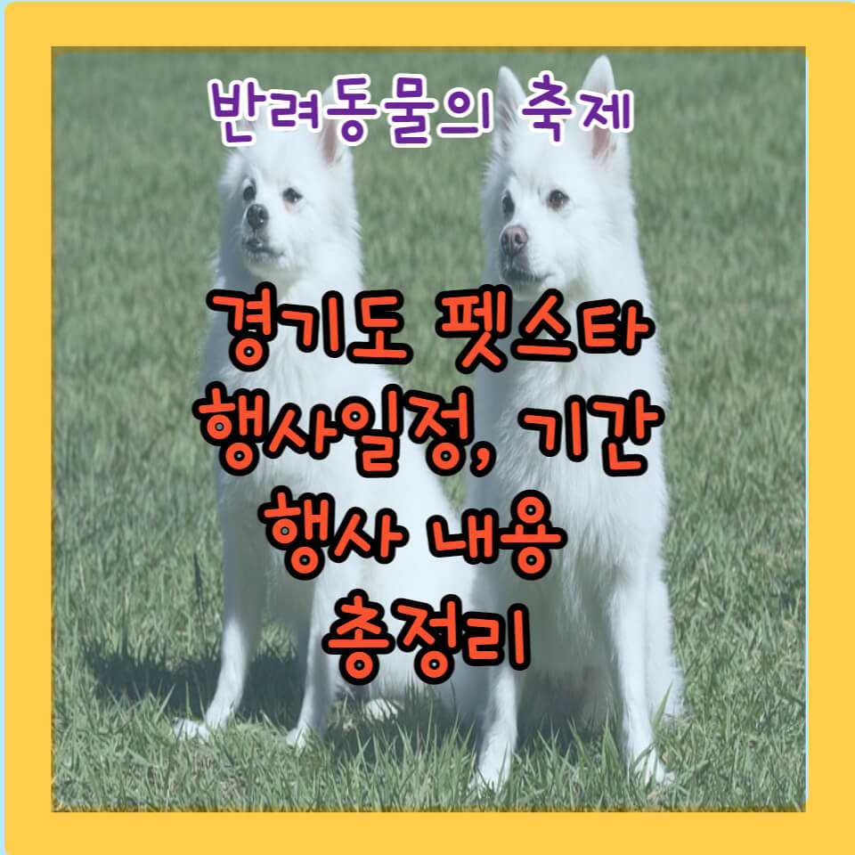경기도 펫스타(PETSTA) 행사 일정