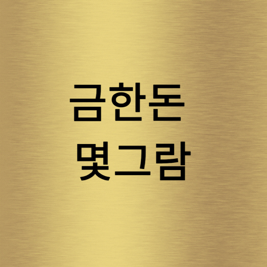 금한돈-몇그람