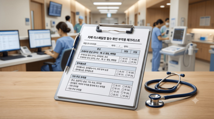 치매 리스페달정 필수 확인 부작용 체크리스트