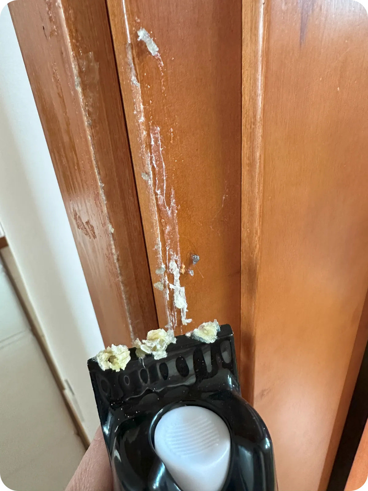 스티커 잔여물 제거 과정