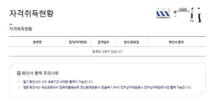 워드프로세서 자격증 조회