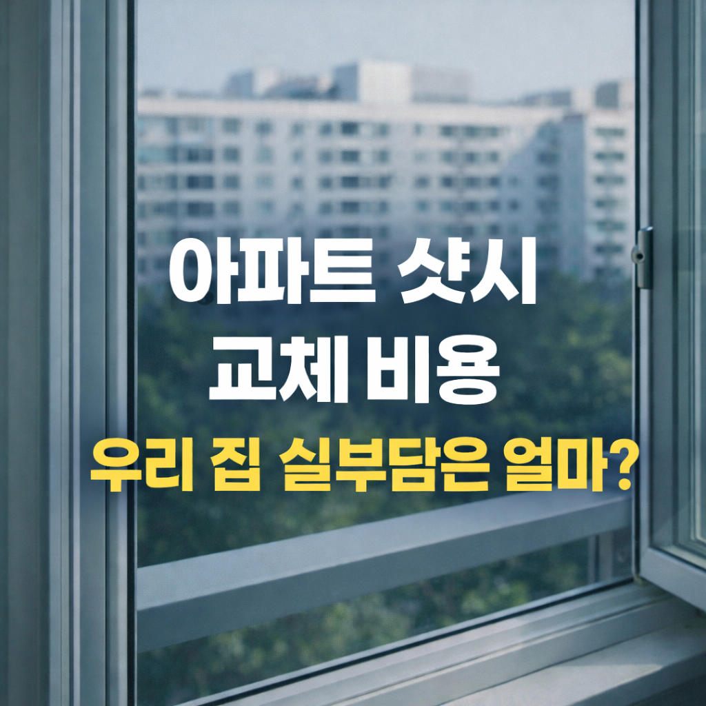 2026년 아파트 샷시 교체 비용, 우리 집 실부담은 얼마일까