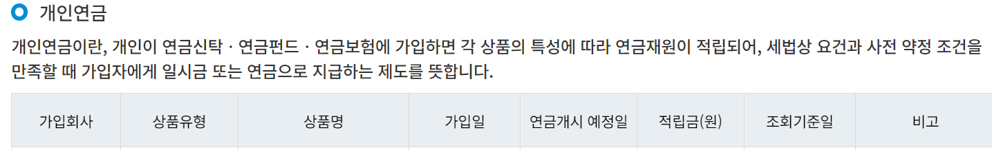 내 연금 통합조회, 예상액 알아보기