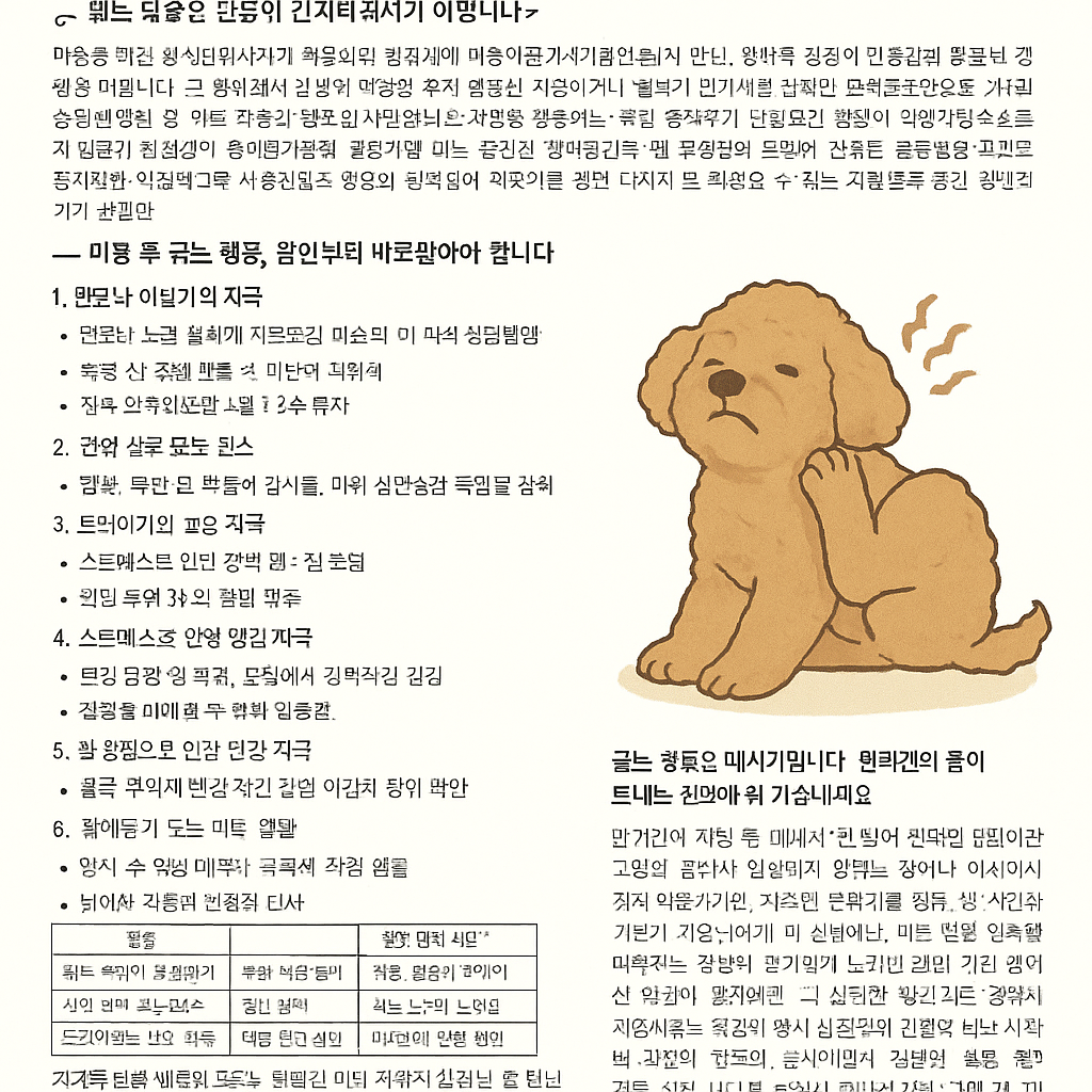강아지 미용 후 긁는 행동 원인 사진