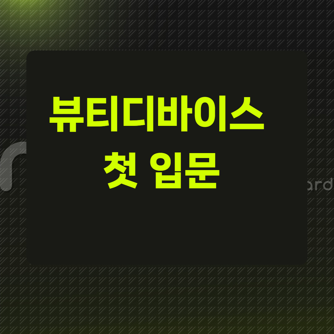 뷰티디바이스 첫 입문