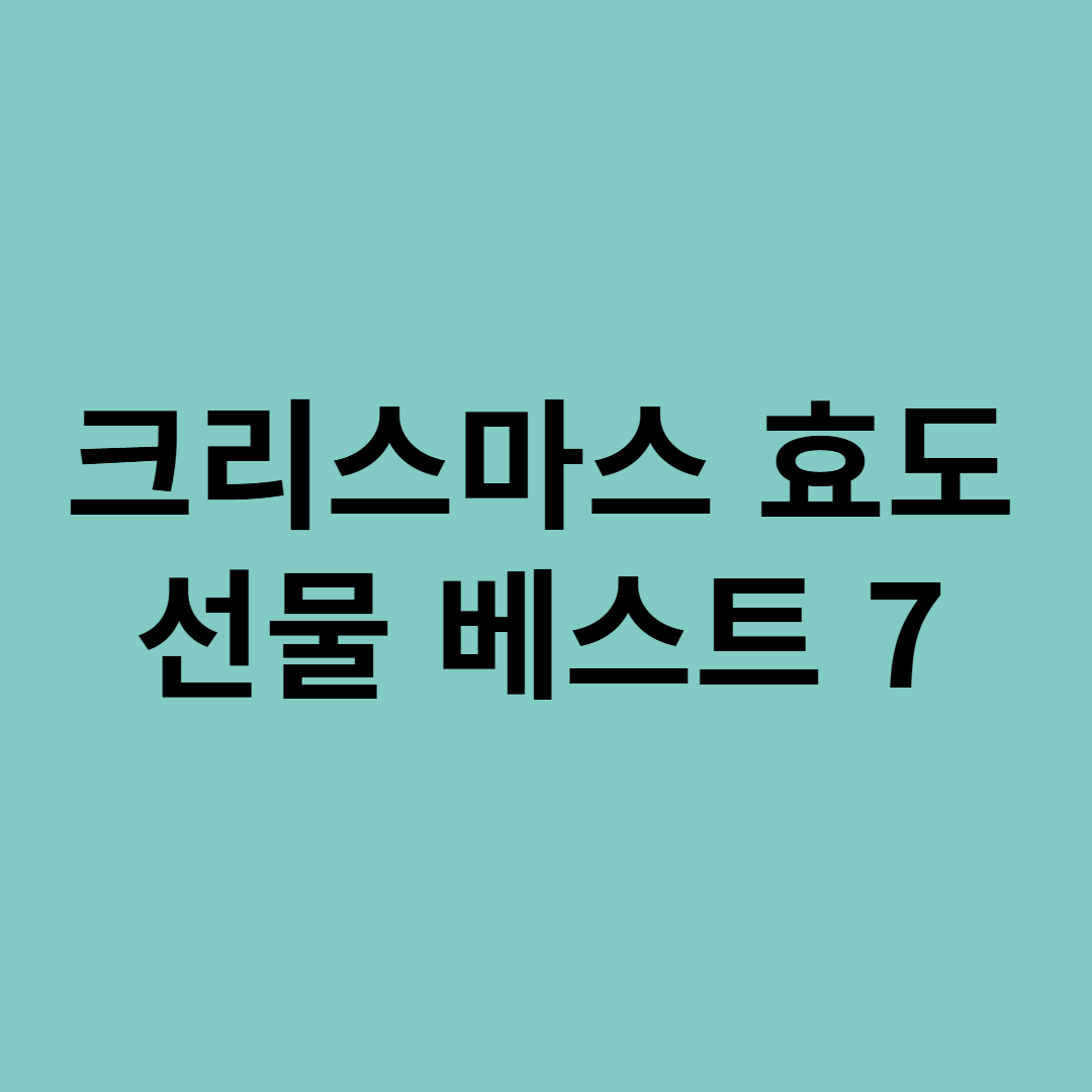 크리스마스 효도 선물 베스트 7