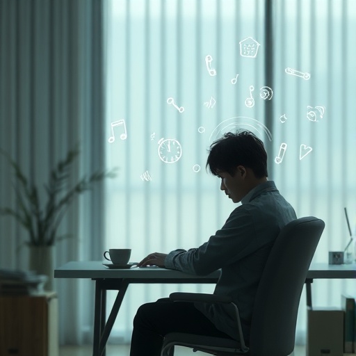 미시소음에 의해 신체피로도가 변화하고 있다.