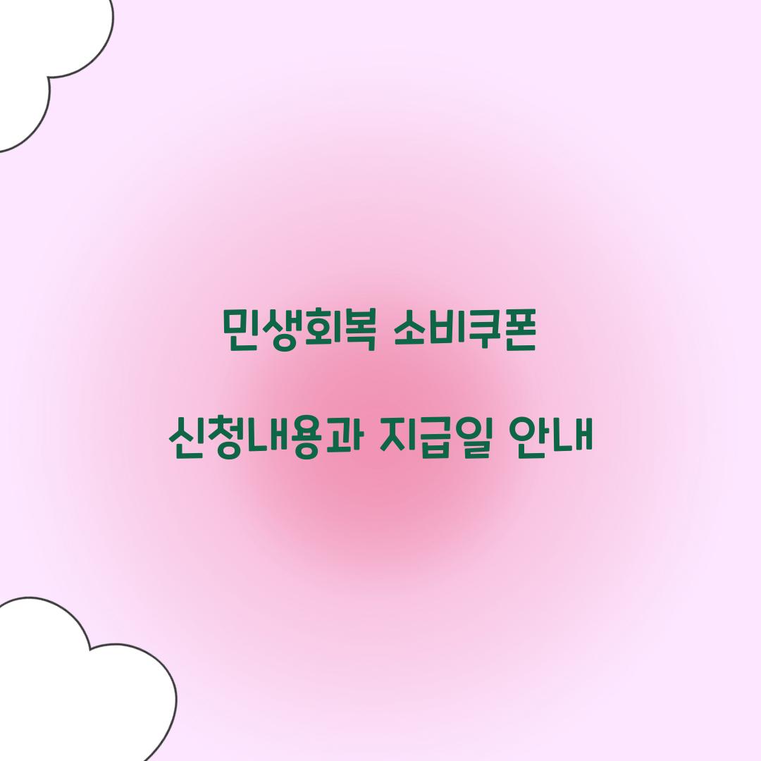 민생회복 소비쿠폰 신청내용