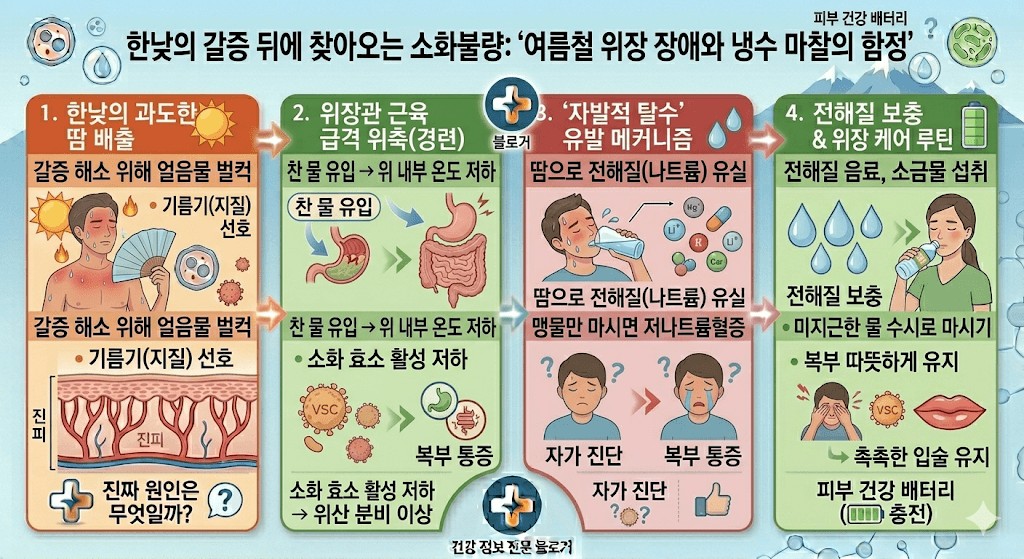 여름철 위장 장애와 냉수 마찰의 위험