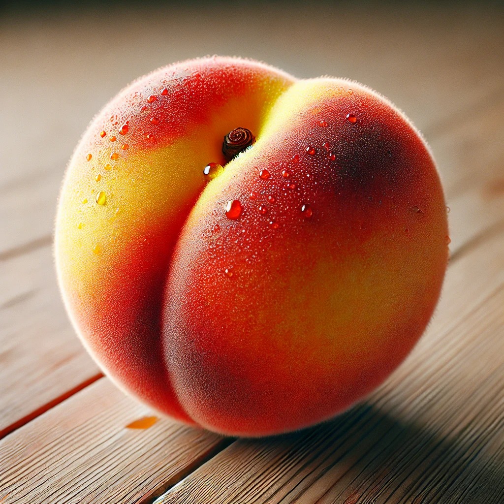 강아지가 복숭아