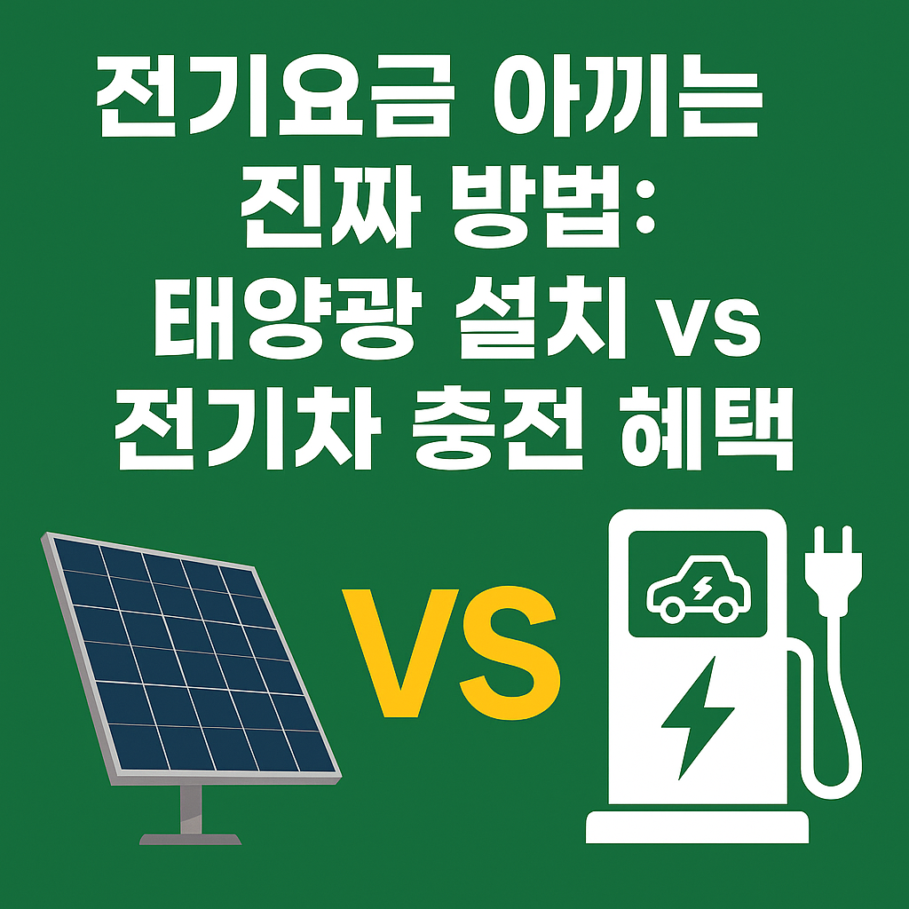 전기요금 아끼는 진짜 방법: 태양광 설치 vs 전기차 충전 혜택 비교