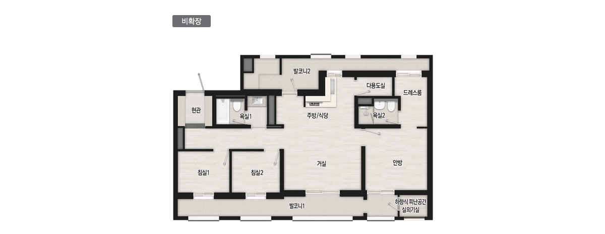 판교테크노밸리 중흥S-클래스 평면도 84A