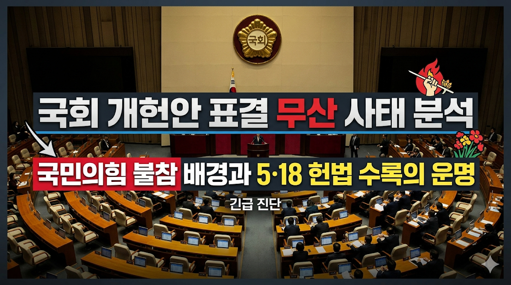 개헌안 표결 무산 파장: 국회 국민의힘 보이콧 이유와 5·18 정신 헌법 수록 향방 총정리