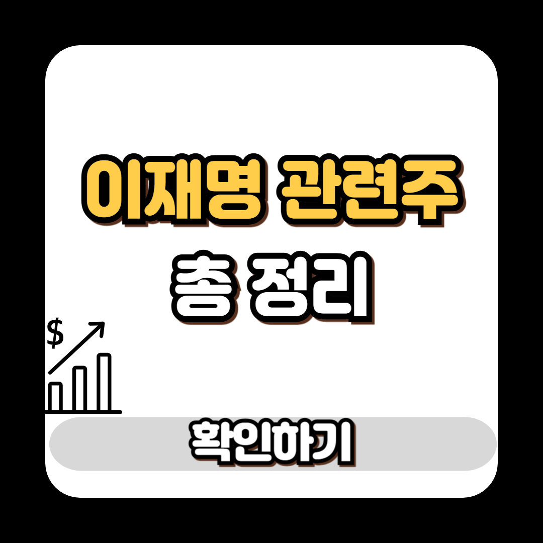 이재명 관련주 총 정리