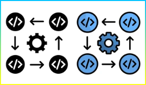 코드 종속성 아이콘 세트