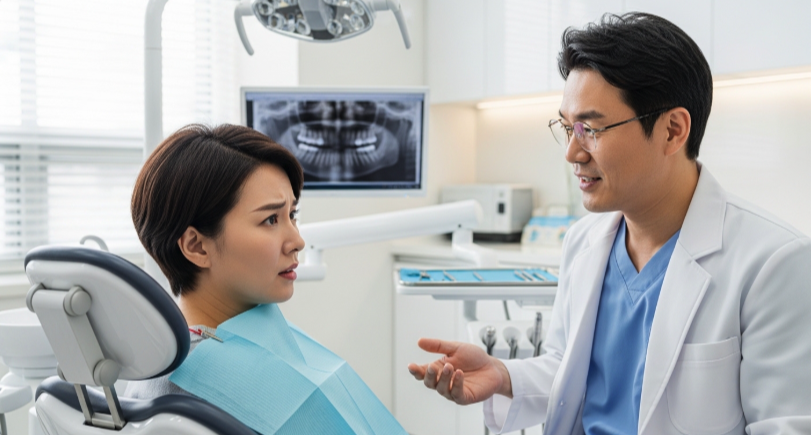 임플란트 통증 지속 상담 확인