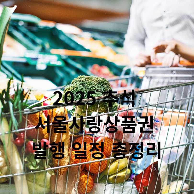 2025 추석 서울사랑상품권 발행 일정 총정리