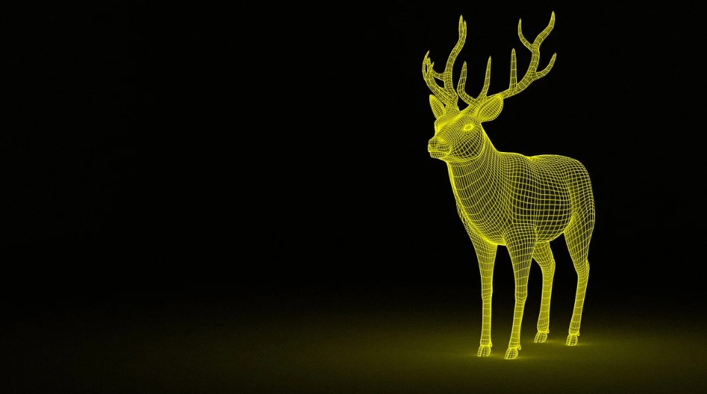 꿈속에 나타난 노란색 투명한 사슴