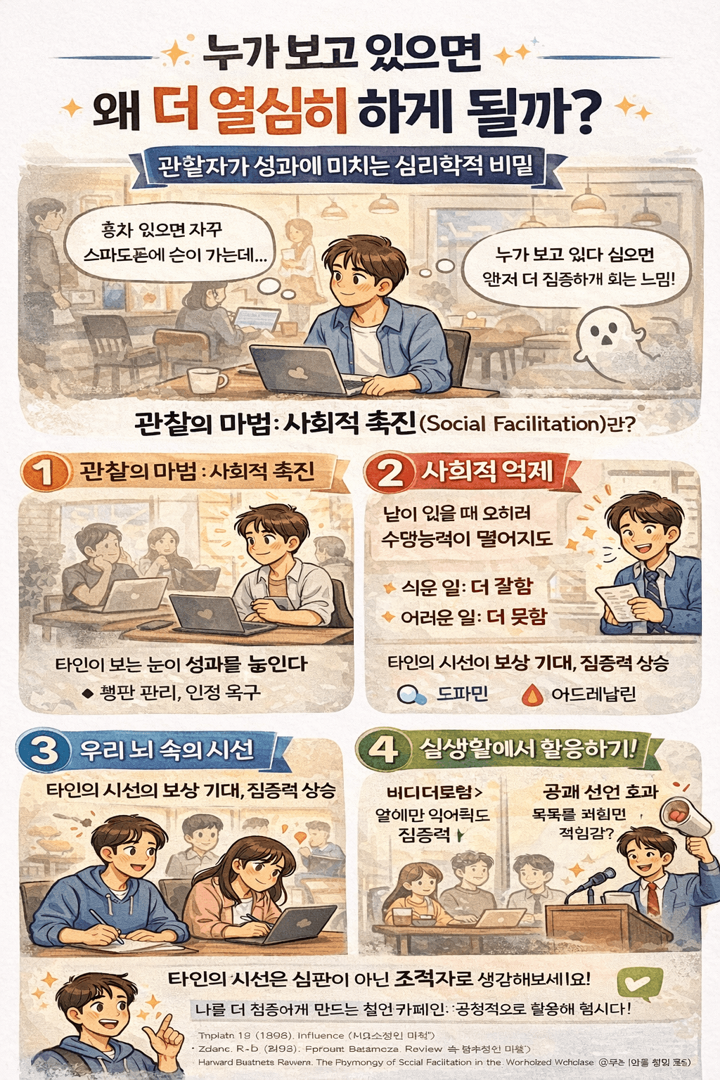 왜 누가 보면 더 열심히 하게 될까 관찰 효과의 심리학