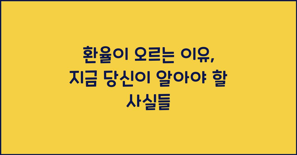 환율이 오르는 이유