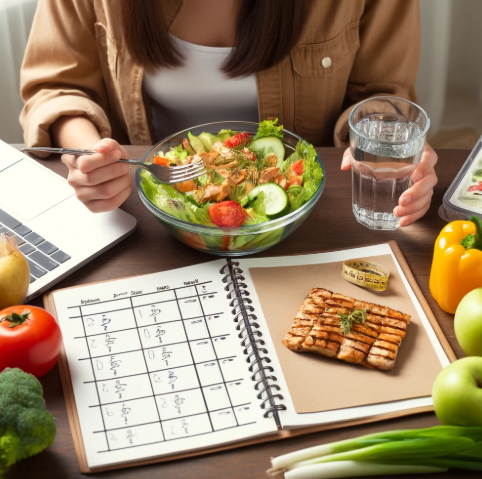 다이어트 식단을 하고있는 학생