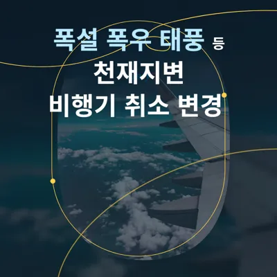 천재지변(폭설·태풍·폭우)으로 비행기 항공편 변경·취소·환불 방법 총정리