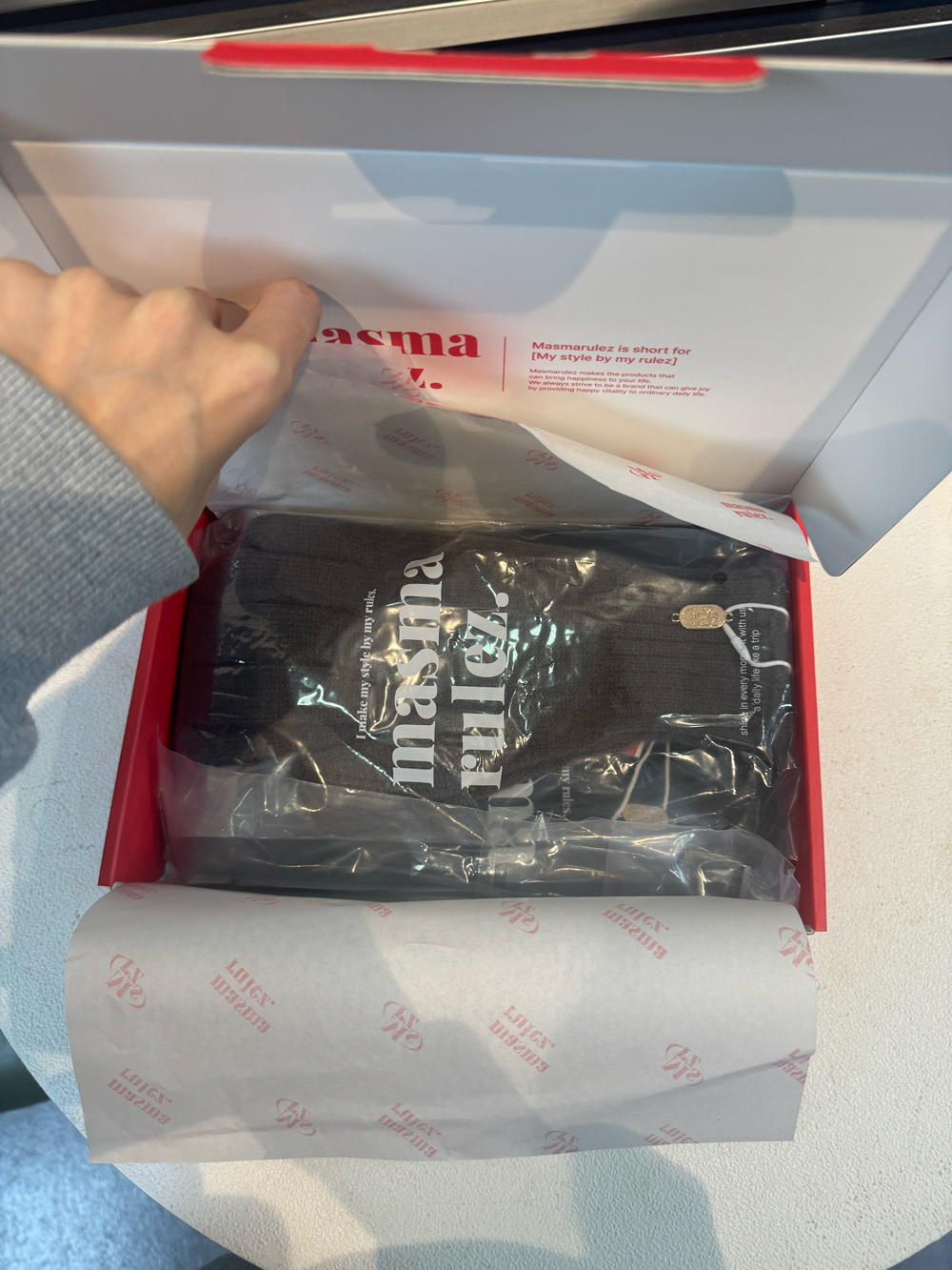 마스마룰즈 Masmarulez 니트 목도리 &amp; 장갑 선물세트 언박싱