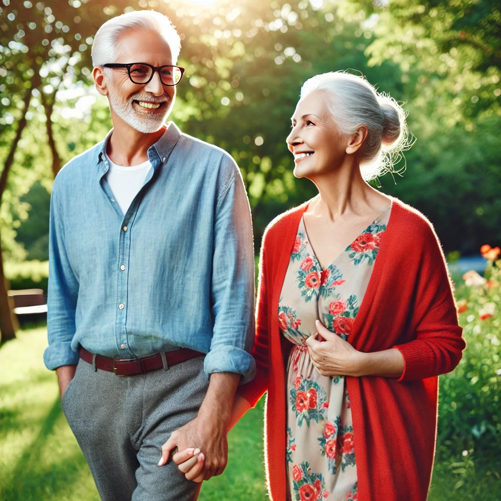 건강한 삶을 살고 있는 노부부