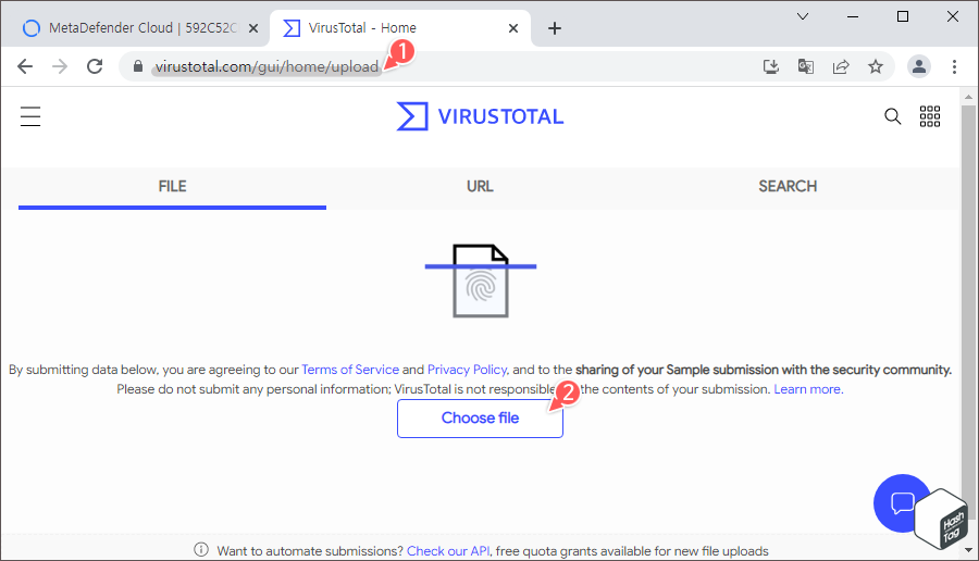 VirusTotal APK 검사