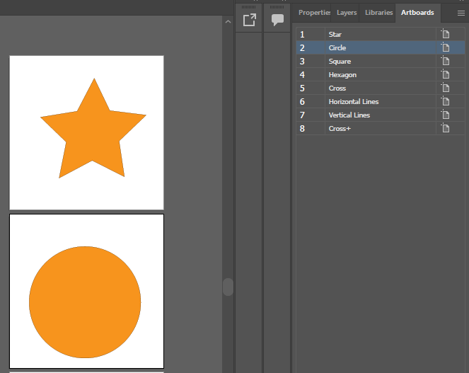 이동하려는 아트보드 선택