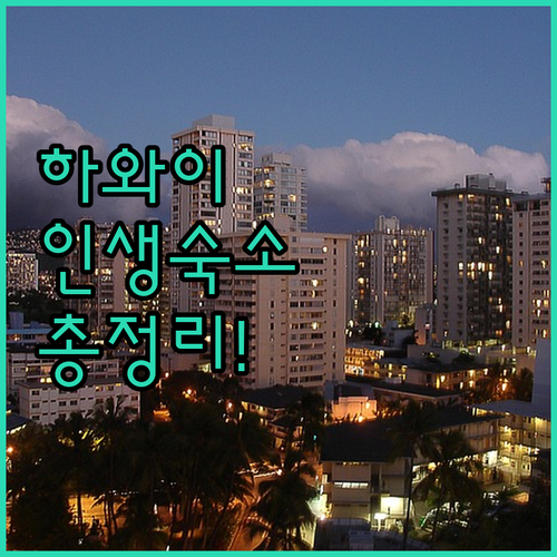 직접 고른 하와이 호놀룰루 숙소 추천..