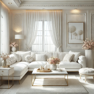 화이트 러블리 거실 인테리어