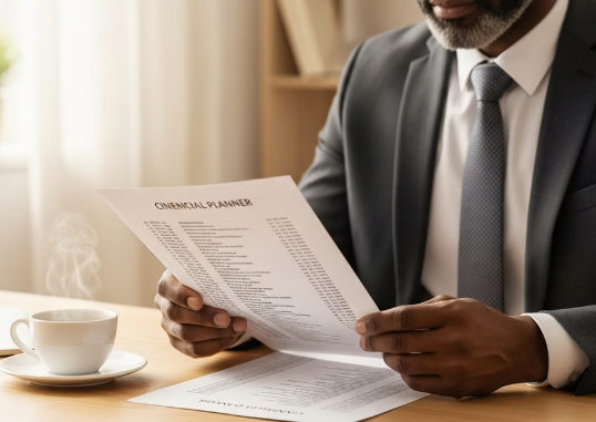 서류 검토하는 남성