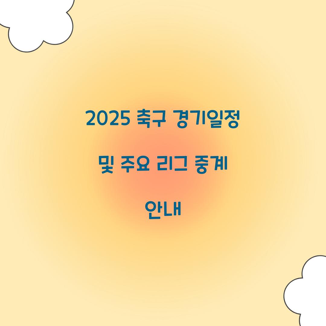 2025 축구 경기일정