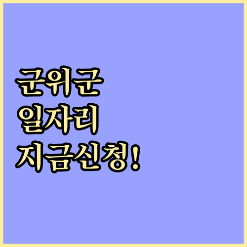 군위군 노인일자리 모집 시기 및 시니..